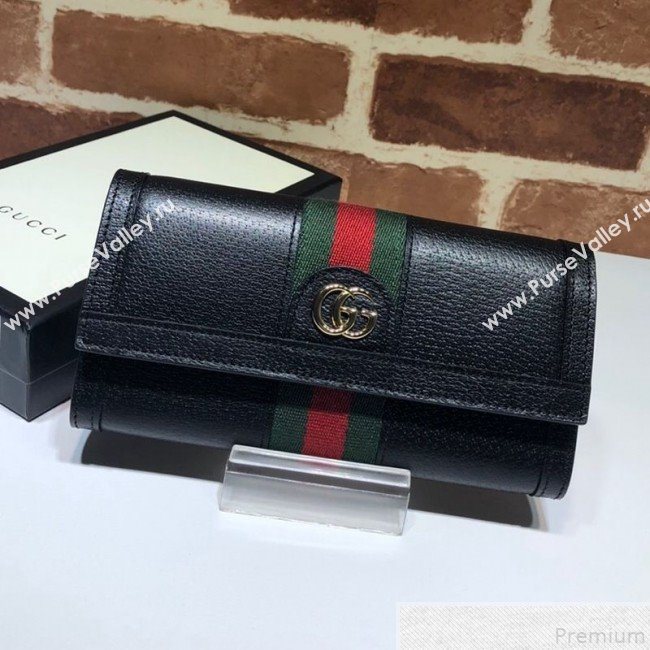 Gucci Ophidia Flap Continental Wallet 523153 Black (DLH50723)