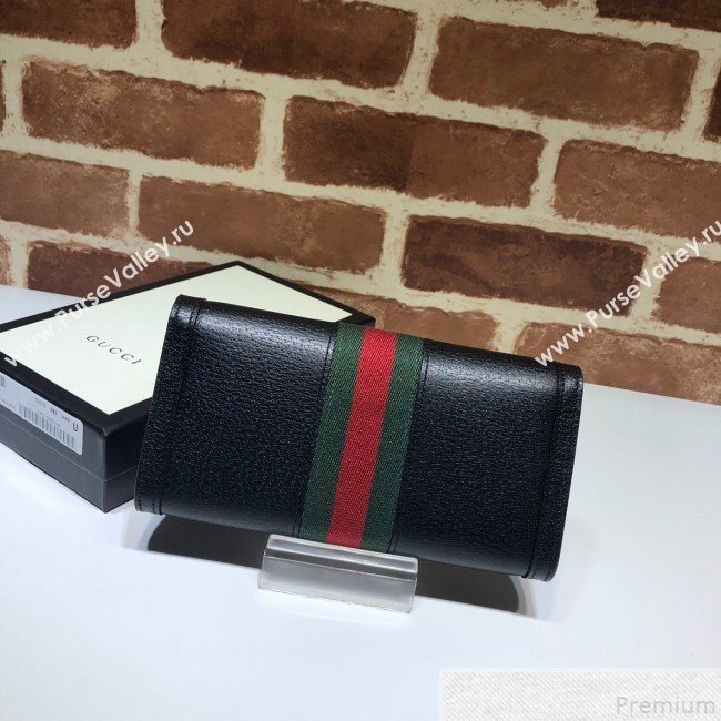 Gucci Ophidia Flap Continental Wallet 523153 Black (DLH50723)