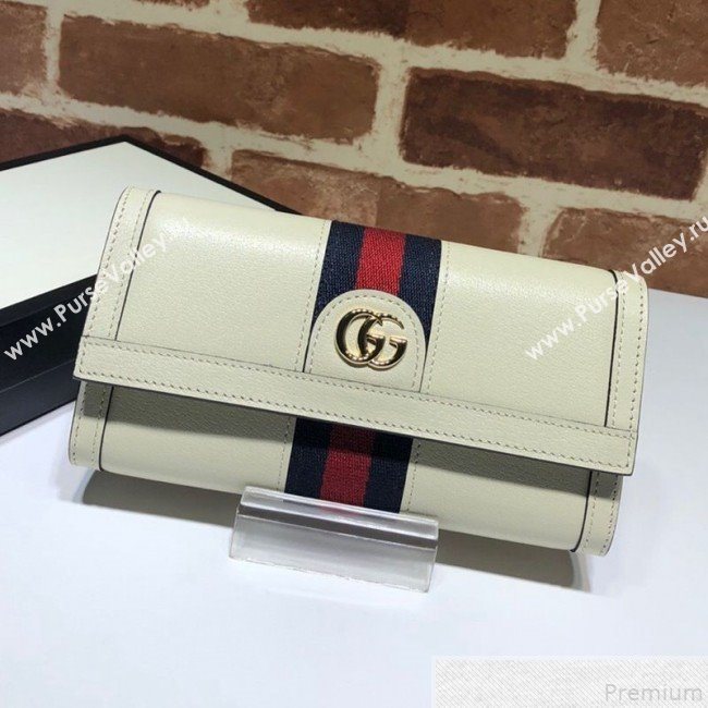 Gucci Ophidia Flap Continental Wallet 523153 White  (DLH50722)