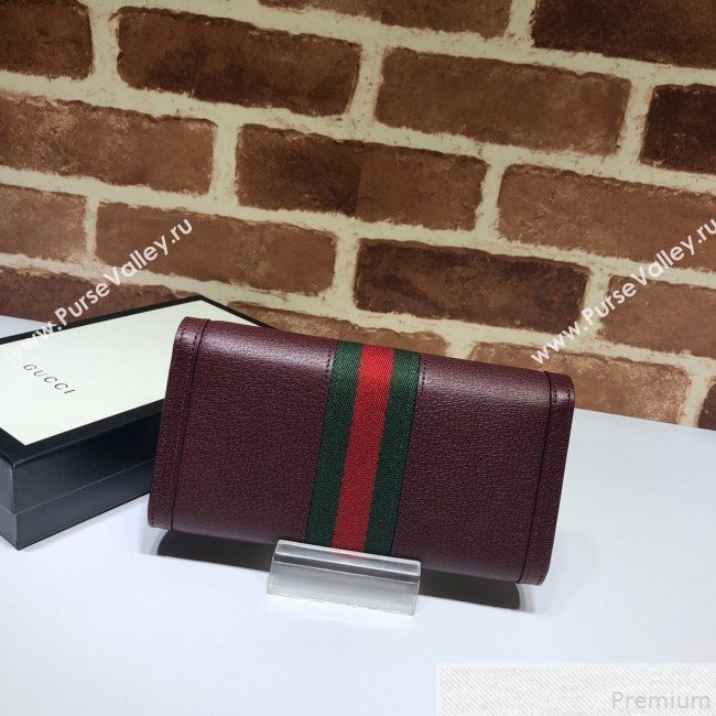 Gucci Ophidia Flap Continental Wallet 523153 Burgundy (DLH50724)