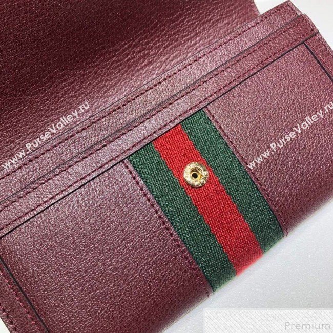 Gucci Ophidia Flap Continental Wallet 523153 Burgundy (DLH50724)