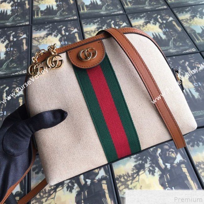 Gucci Beige Vintage Canvas Ophidia Small Shoulder Bag ‎499621 2019 (DLH-9050727)