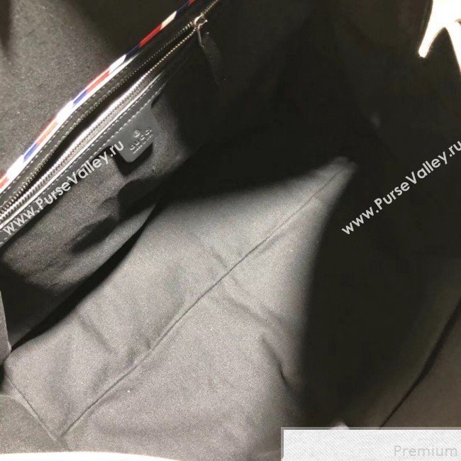 Gucci Night Courrier Soft GG Supreme Carry-on Travel Duffle Bag 474131 Black/Grey 2019 (BLWX-9050733)