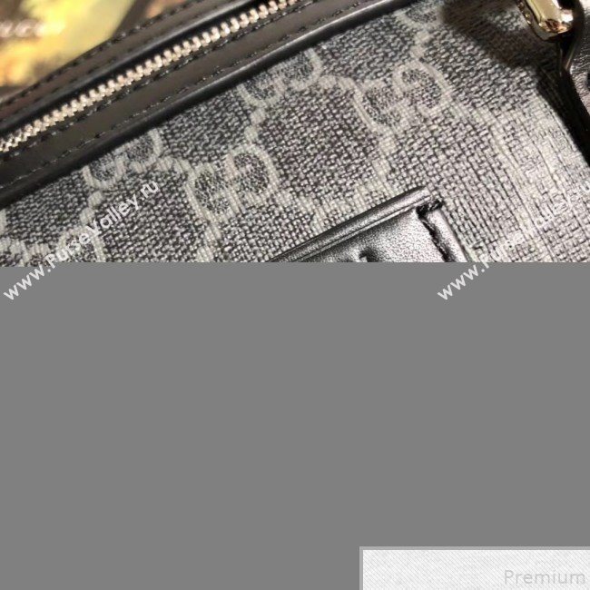 Gucci Soft GG Supreme Carry-on Travel Duffle Bag ‎474131 Black/Grey 2019 (BLWX-9050734)