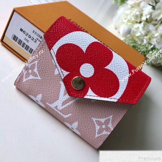 Louis Vuitton Giant Monogram Zoe Wallet M67641 Red/Pink (FANG-9050739)