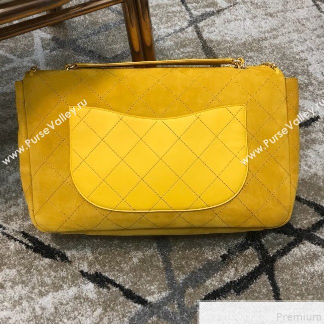Chanel x Pharrell Oversize Suede Flap Bag Yellow 2019 (JDH-9043001)