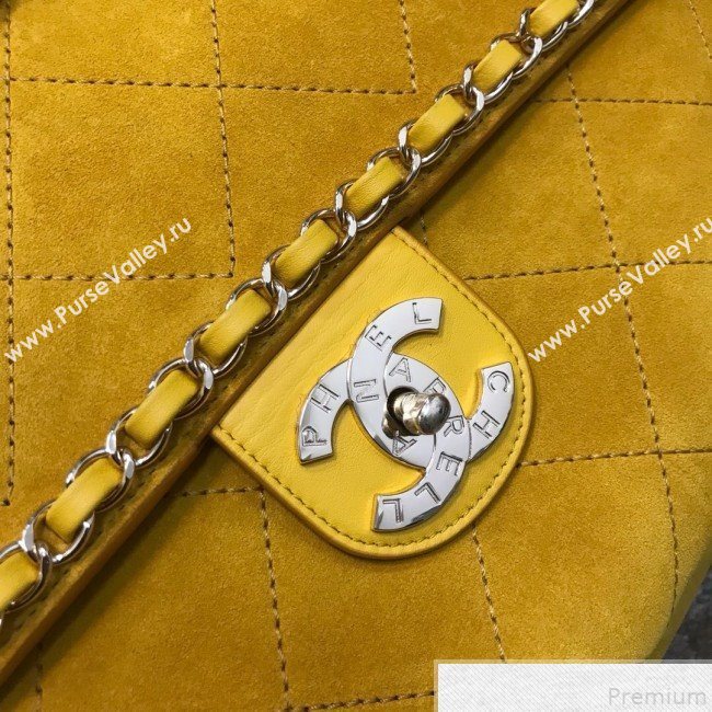 Chanel x Pharrell Oversize Suede Flap Bag Yellow 2019 (JDH-9043001)