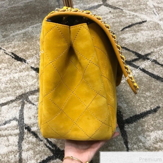 Chanel x Pharrell Oversize Suede Flap Bag Yellow 2019 (JDH-9043001)