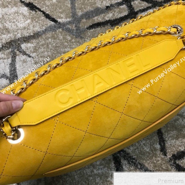 Chanel x Pharrell Oversize Suede Flap Bag Yellow 2019 (JDH-9043001)