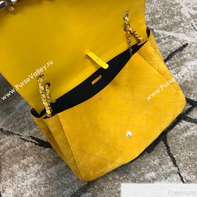 Chanel x Pharrell Oversize Suede Flap Bag Yellow 2019 (JDH-9043001)
