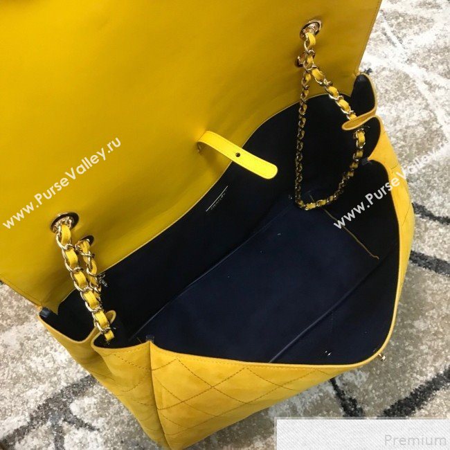 Chanel x Pharrell Oversize Suede Flap Bag Yellow 2019 (JDH-9043001)