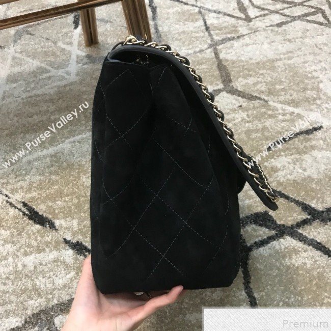 Chanel x Pharrell Oversize Suede Flap Bag Black 2019 (JDH-9043002)