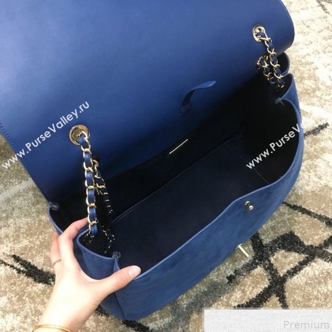 Chanel x Pharrell Oversize Suede Flap Bag Blue 2019 (JDH-9043003)