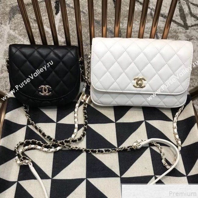 Chanel Side-Packs Flap Bag AS0649 Black/White 2019 (JDH-9043004)