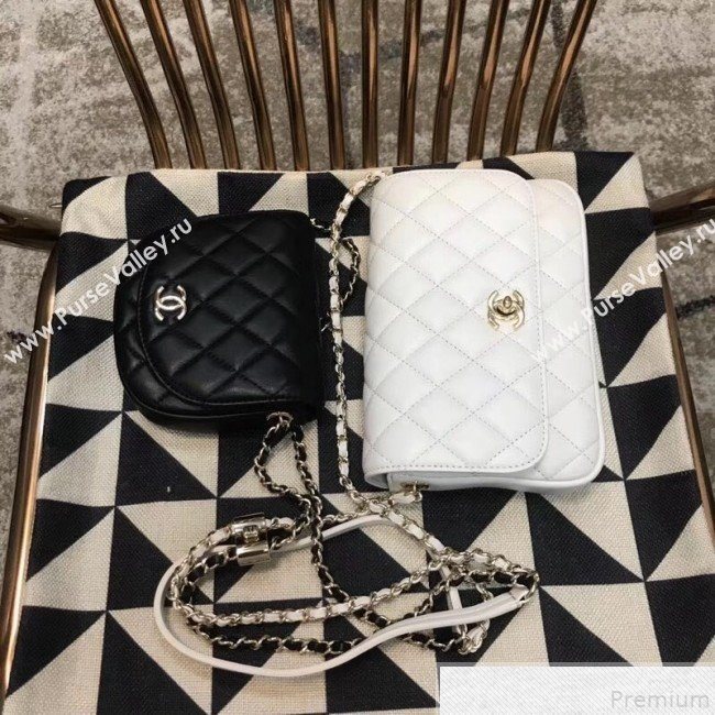 Chanel Side-Packs Flap Bag AS0649 Black/White 2019 (JDH-9043004)
