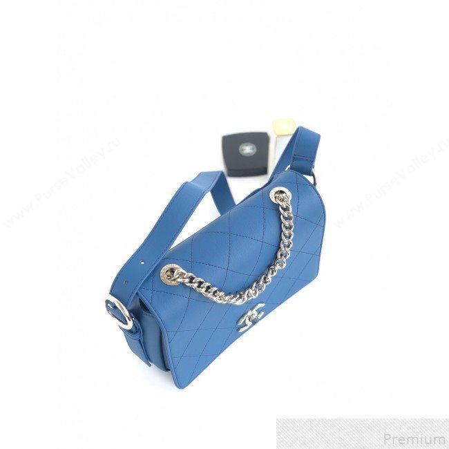 Chanel Quilted Flap Bag AS0574 Blue 2019 (YD-9043008)