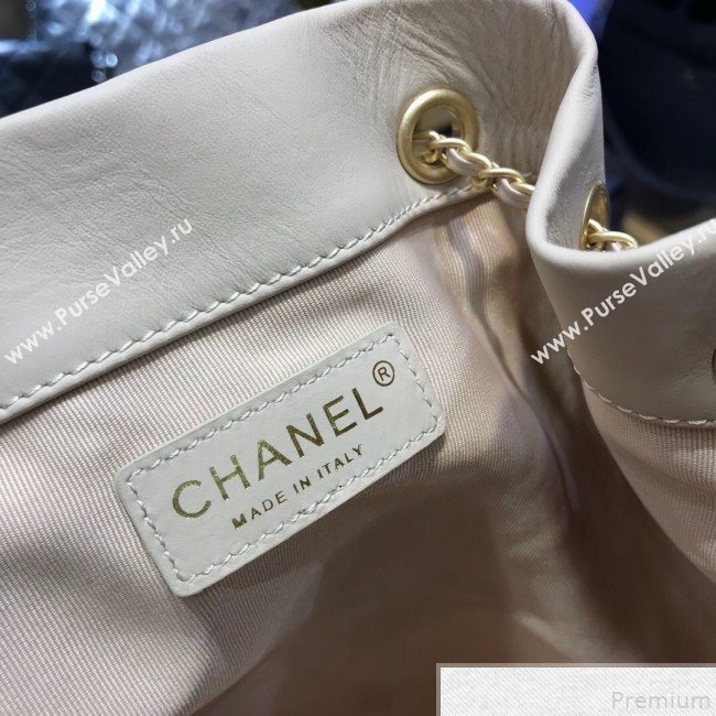 Chanel Chevron Pleated Bucket Bag Light Gray 2019 (YD-9043011)