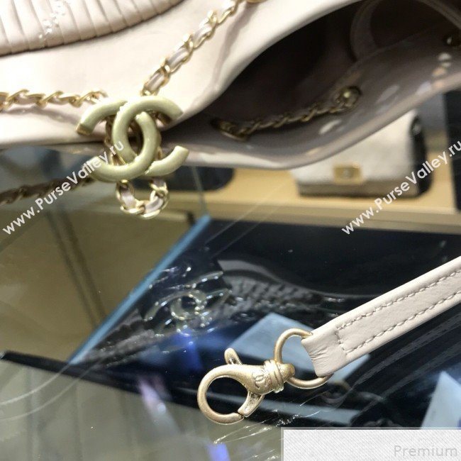 Chanel Chevron Pleated Bucket Bag Light Gray 2019 (YD-9043011)