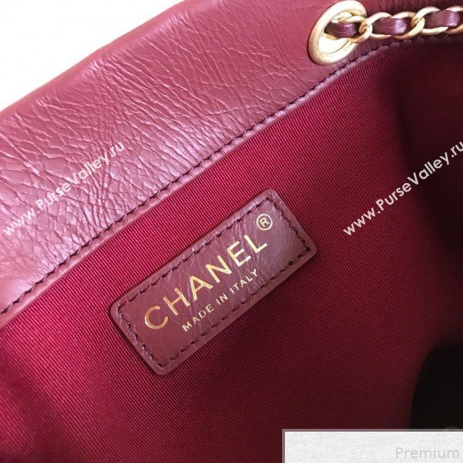 Chanel Chevron Pleated Bucket Bag Burgundy 2019 (YD-9043013)