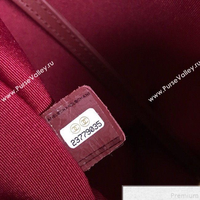 Chanel Chevron Pleated Bucket Bag Burgundy 2019 (YD-9043013)