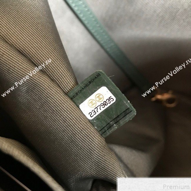Chanel Chevron Pleated Bucket Bag Green 2019 (YD-9043015)