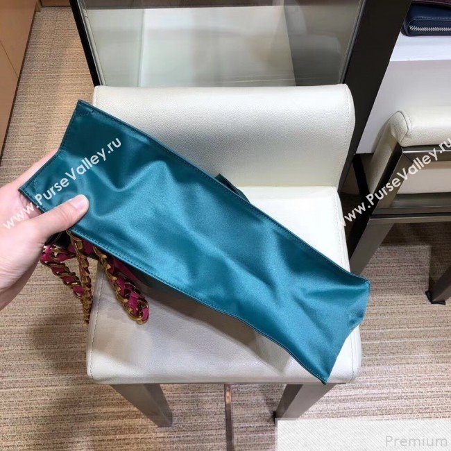 Chanel CC Chain Tote Shopping Bag Peacock Blue 2018 (SMJD-9043016)