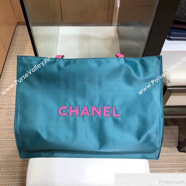 Chanel CC Chain Tote Shopping Bag Peacock Blue 2018 (SMJD-9043016)