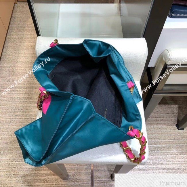 Chanel CC Chain Tote Shopping Bag Peacock Blue 2018 (SMJD-9043016)