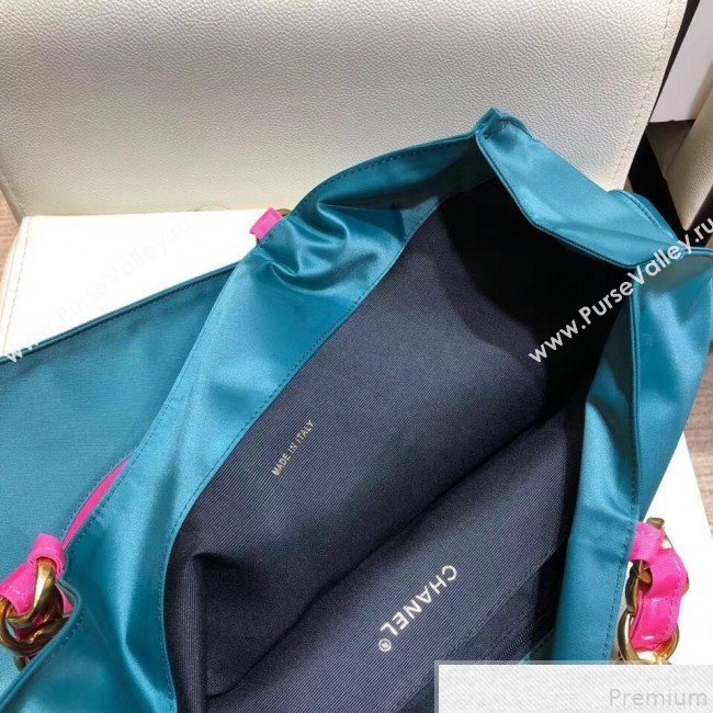 Chanel CC Chain Tote Shopping Bag Peacock Blue 2018 (SMJD-9043016)