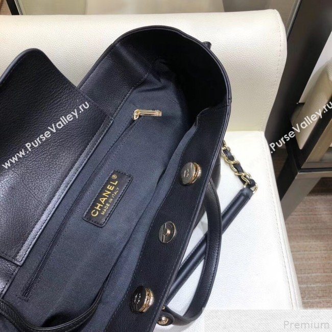 Chanel Quilted CC Logo Shopping Tote Bag Black 2019 (SMJD-9043018)