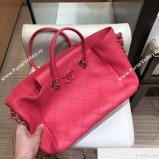 Chanel Chevron Pleated Bucket Bag Pink 2019 (SMJD-9043019)