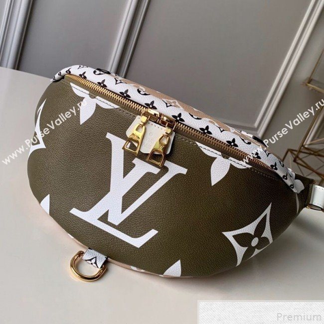 Louis Vuitton Giant Monogram Canvas Bumbag/Belt Bag M44611 Khaki Green 2019 (FANG-9043024)