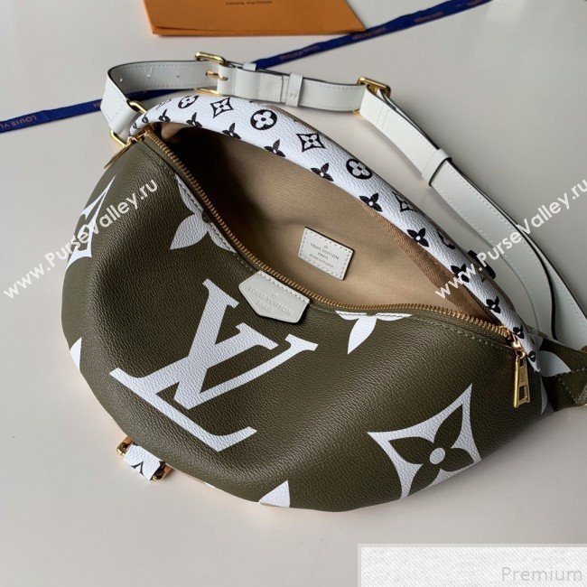 Louis Vuitton Giant Monogram Canvas Bumbag/Belt Bag M44611 Khaki Green 2019 (FANG-9043024)