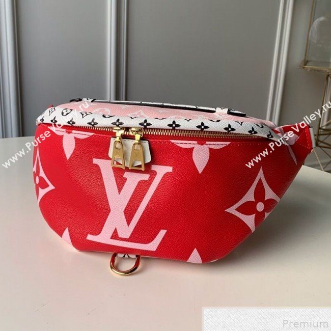 Louis Vuitton Giant Monogram Canvas Bumbag/Belt Bag M44575 Red/Pink 2019 (FANG-9043025)