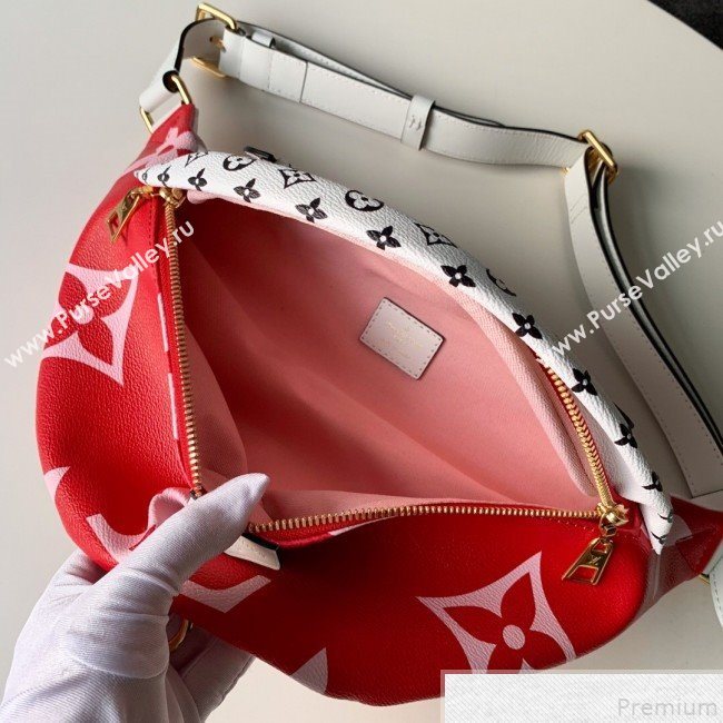 Louis Vuitton Giant Monogram Canvas Bumbag/Belt Bag M44575 Red/Pink 2019 (FANG-9043025)