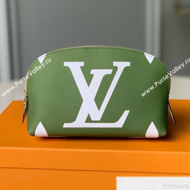 Louis Vuitton Giant Monogram Canvas Pochette Cosmetic Pouch M67693 Khaki Green 2019 (FANG-9043026)