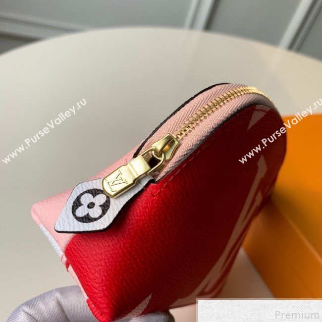 Louis Vuitton Giant Monogram Canvas Pochette Cosmetic Pouch M67694 Red/Pink 2019 (FANG-9043027)