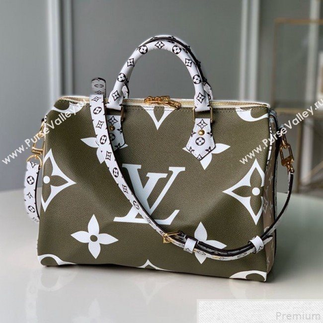 Louis Vuitton Giant Monogram Speedy Bandoulière 30 M44572 Khaki Green 2019 (KD-9043028)