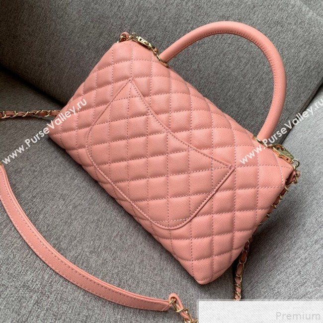 Chanel Grained Quilted Calfskin Coco Handle Flap Top Handle Bag Pink 2019 (SSZ-9050913)