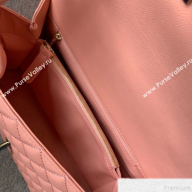 Chanel Grained Quilted Calfskin Coco Handle Flap Top Handle Bag Pink 2019 (SSZ-9050913)