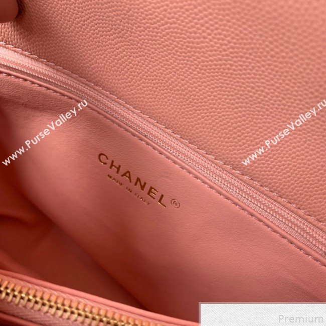 Chanel Grained Quilted Calfskin Coco Handle Flap Top Handle Bag Pink 2019 (SSZ-9050913)