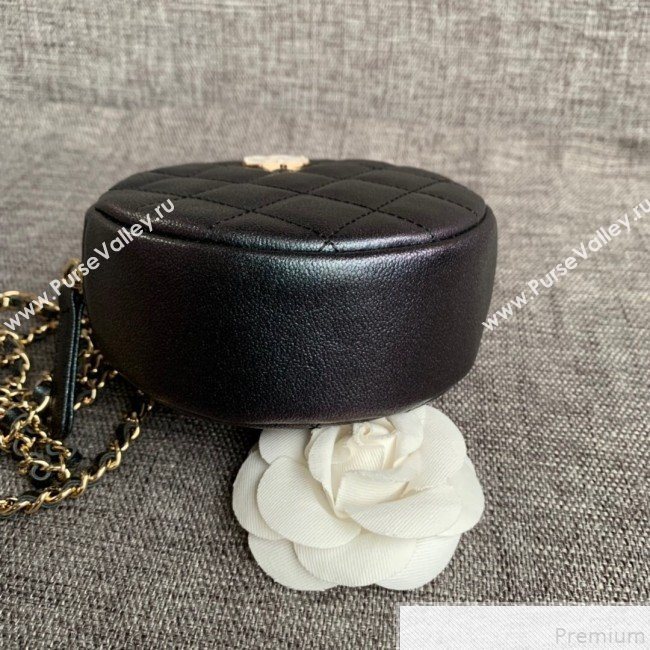 Chanel Iridescent Round Classic Clutch with Chain AP0366 Black 2019 (SSZ-9050917)