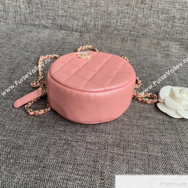 Chanel Iridescent Round Classic Clutch with Chain AP0366 Pink 2019 (SSZ-9050918)