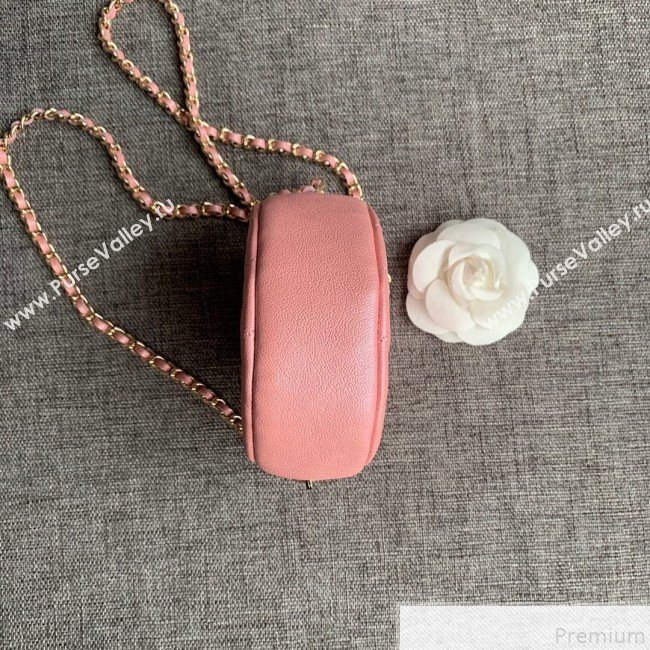 Chanel Iridescent Round Classic Clutch with Chain AP0366 Pink 2019 (SSZ-9050918)