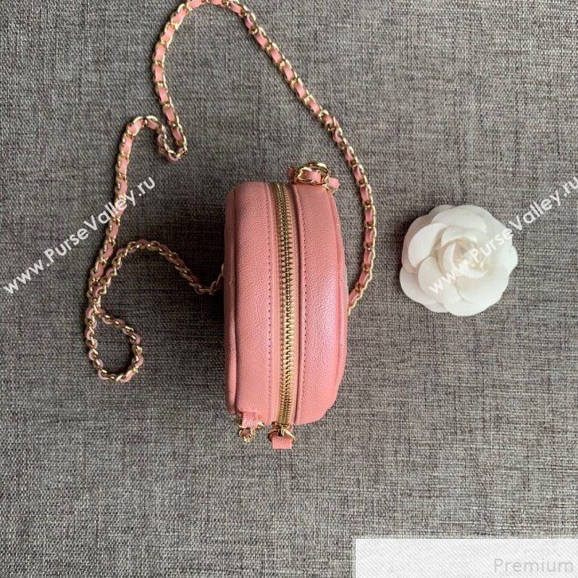 Chanel Iridescent Round Classic Clutch with Chain AP0366 Pink 2019 (SSZ-9050918)