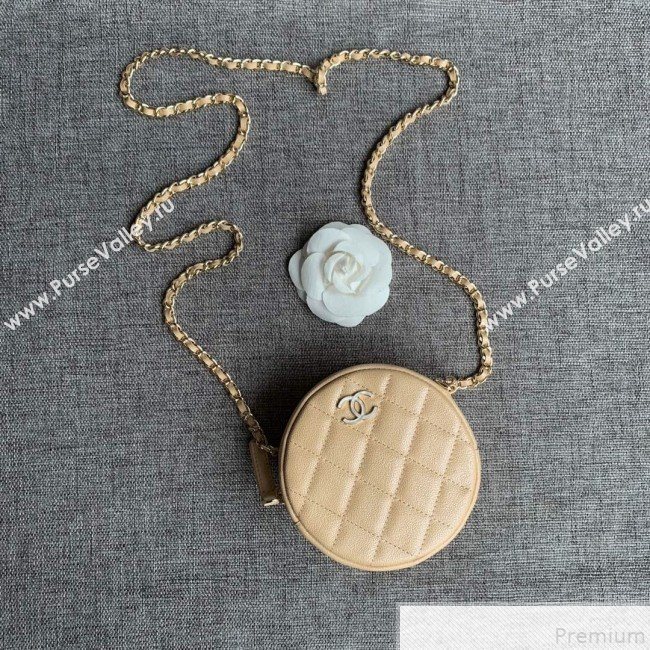 Chanel Iridescent Round Classic Clutch with Chain AP0366 Beige 2019 (SSZ-9050919)