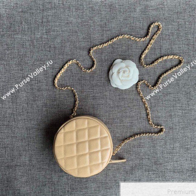 Chanel Iridescent Round Classic Clutch with Chain AP0366 Beige 2019 (SSZ-9050919)