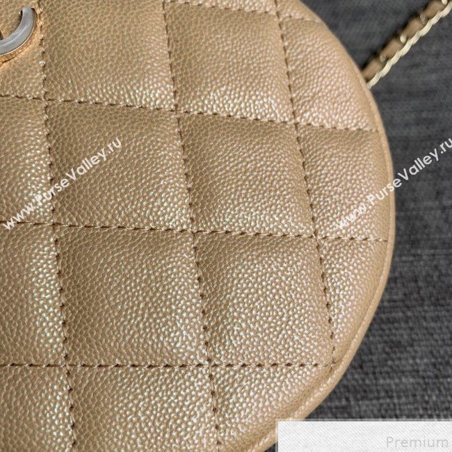 Chanel Iridescent Round Classic Clutch with Chain AP0366 Beige 2019 (SSZ-9050919)