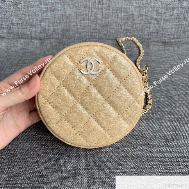 Chanel Iridescent Round Classic Clutch with Chain AP0366 Beige 2019 (SSZ-9050919)