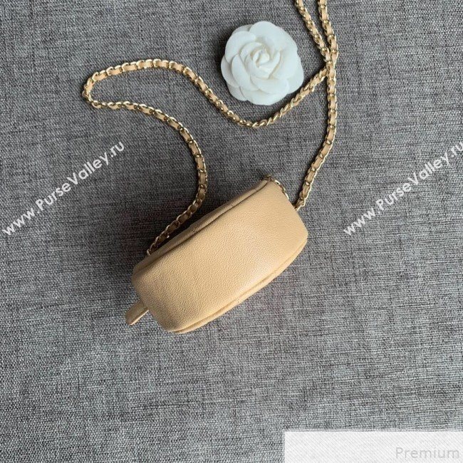 Chanel Iridescent Round Classic Clutch with Chain AP0366 Beige 2019 (SSZ-9050919)